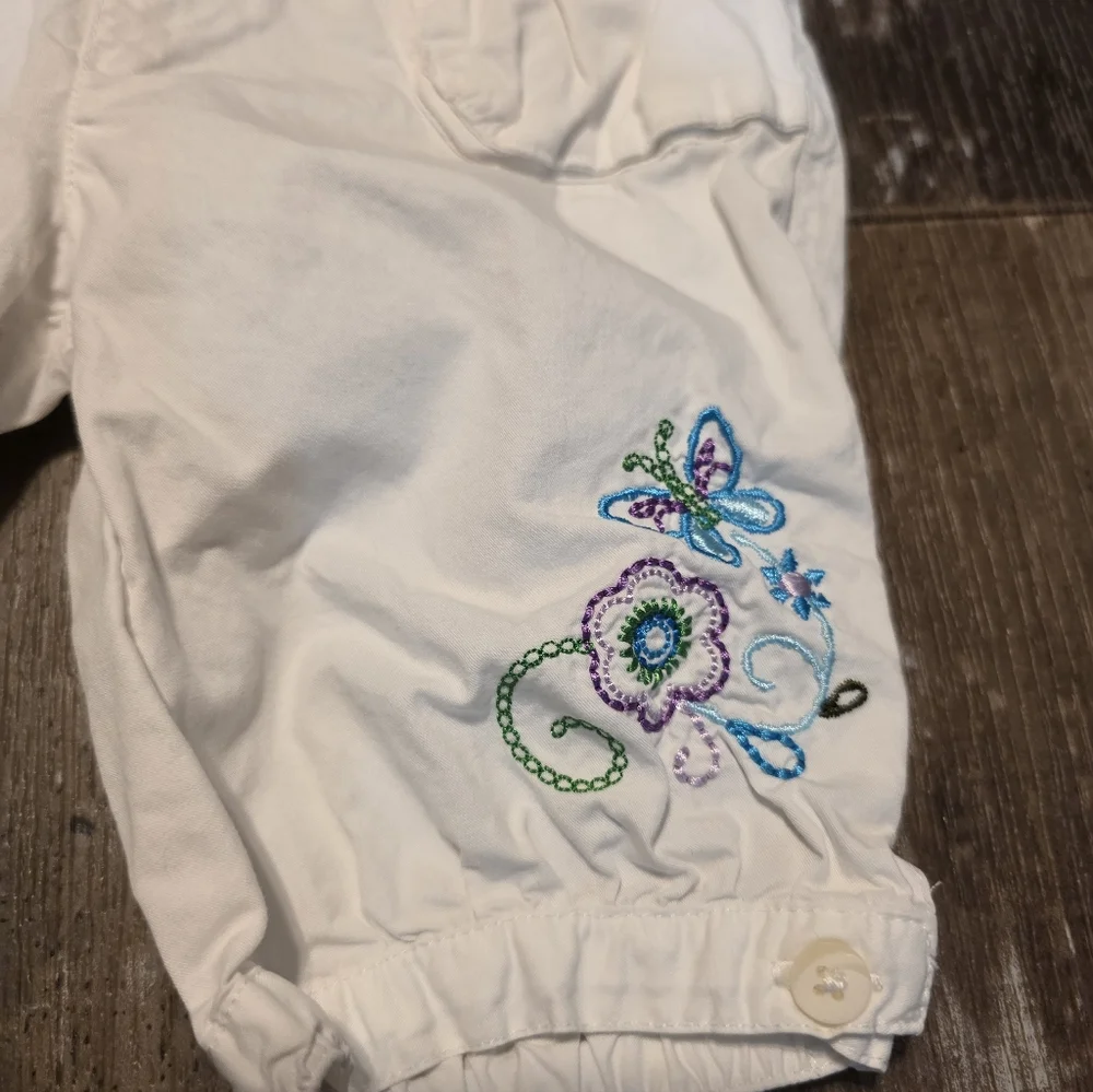 White Embroidered Baby Pants